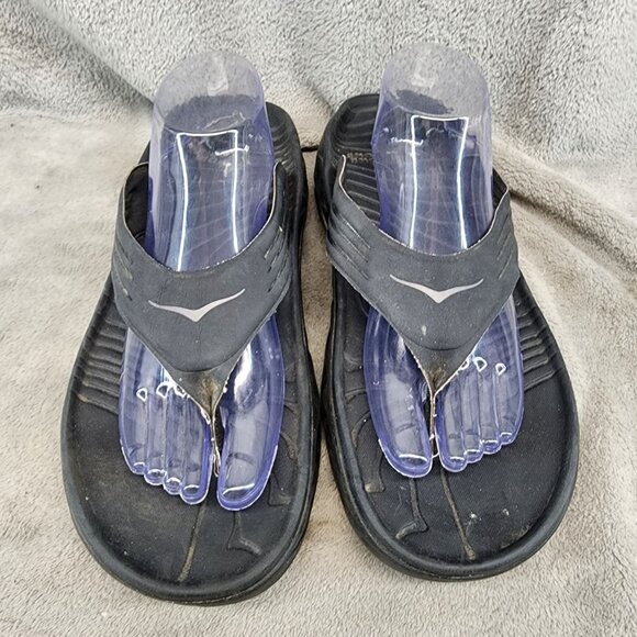 Hoka One One Shoes Mens 12 Black Synthetic Recovery Comfort Thong Flip Flop main image 6